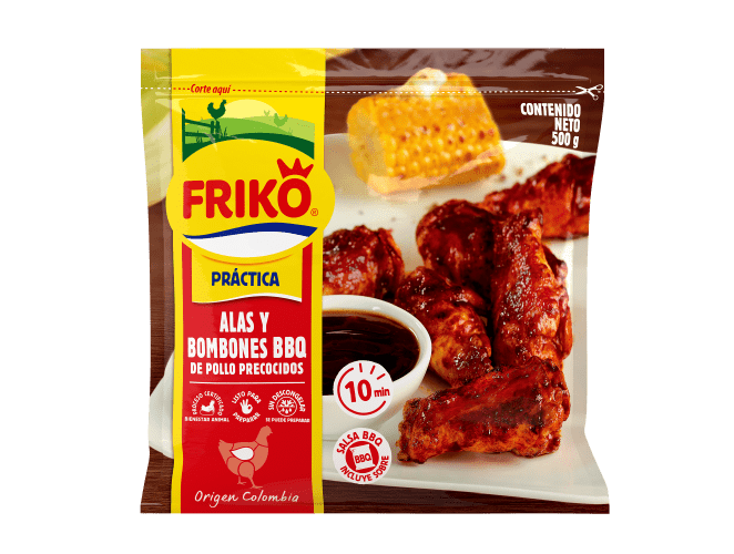 Alitas y Bombones de pollo Precocidos BBQ
